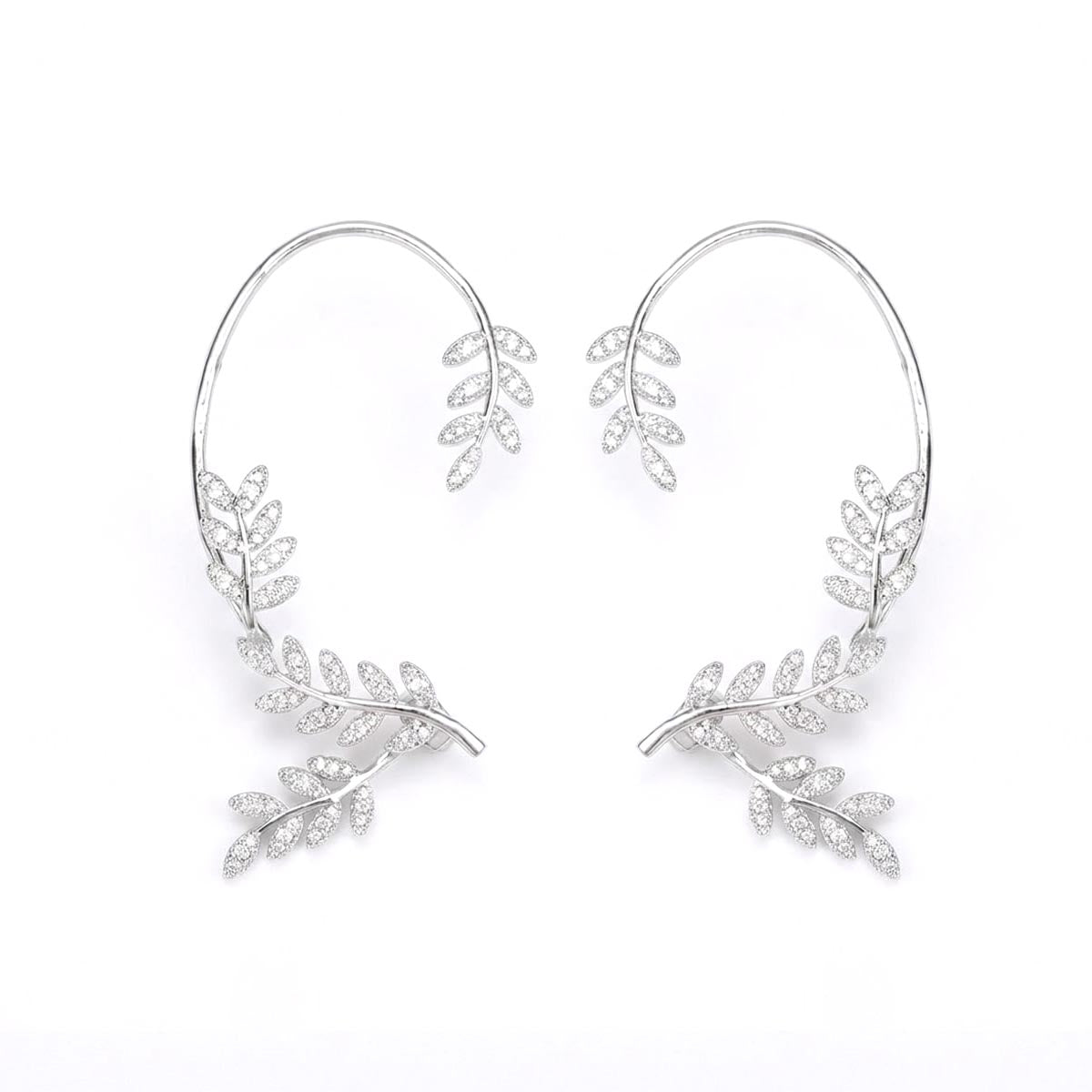 Silver Fern Leaf Cuff Pair