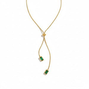 Emerald Drop Slider Necklace