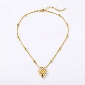 Golden Folded Heart Necklace