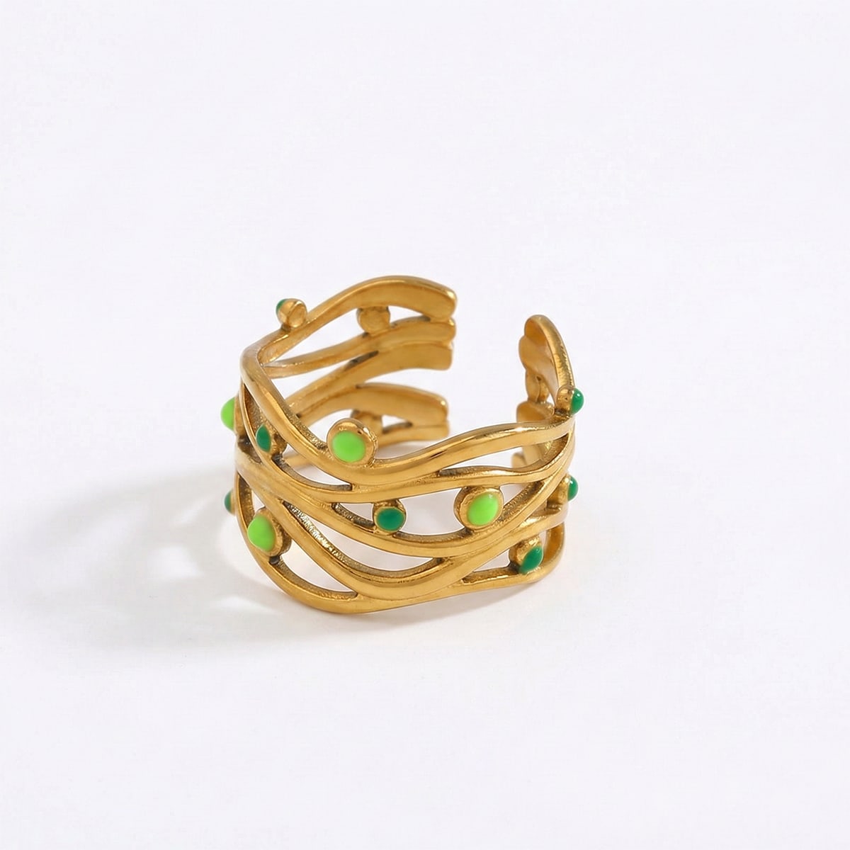 Green Dot Weave Band