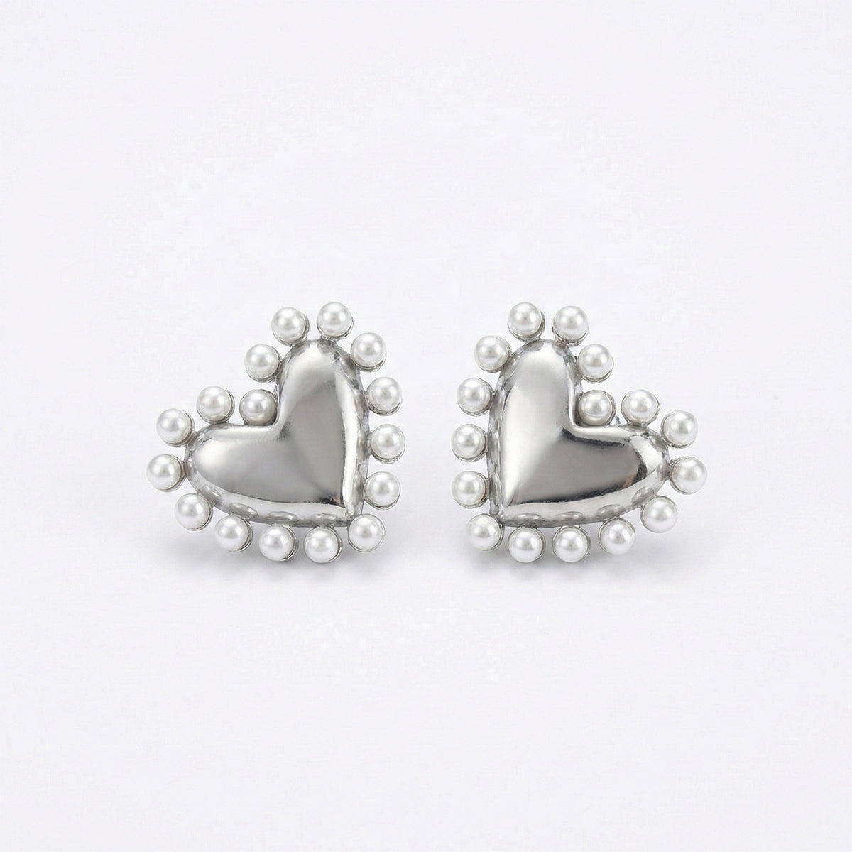 Luna Pearl Heart Studs