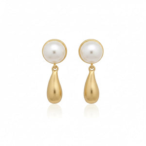 Pearl Teardrop Stud Earrings