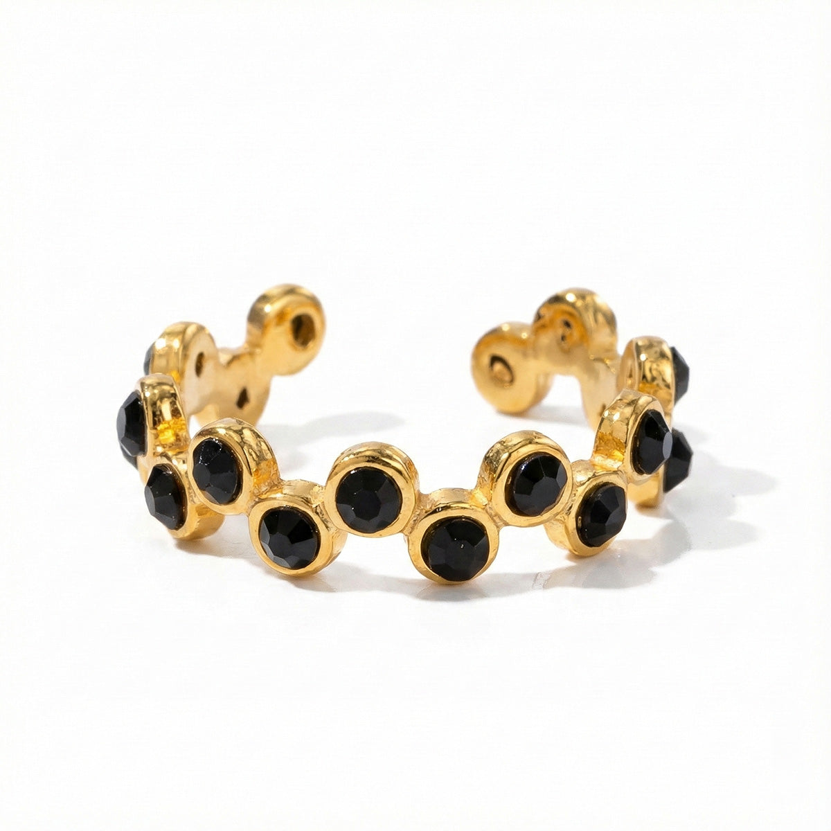 Black Crystal Bubble Band Ring