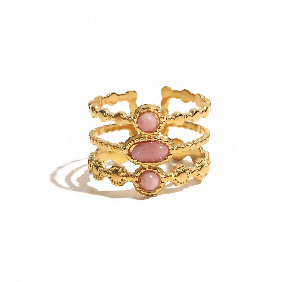 Blossom Tiered Pink Gem Ring