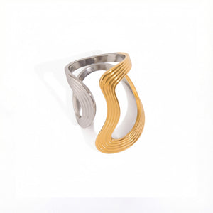 Dual Wave Sculptural Ring