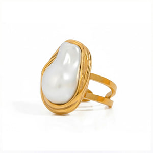Sculpted Pearl Aura Ring