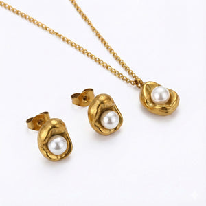 Golden Bloom Pearl Set