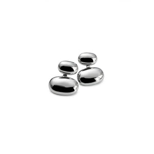 Silver Duo Pebble Studs