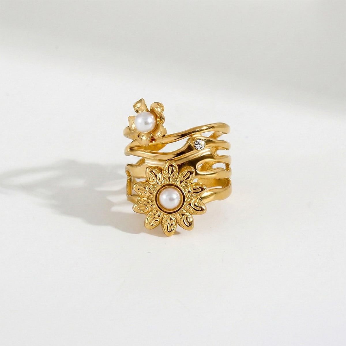 Sunblossom Pearl Wrap Ring