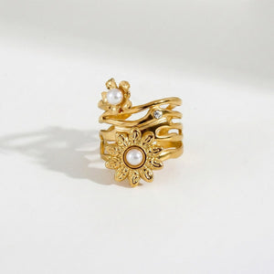Sunblossom Pearl Wrap Ring