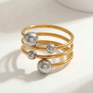 Triple Band Orb Statement Ring